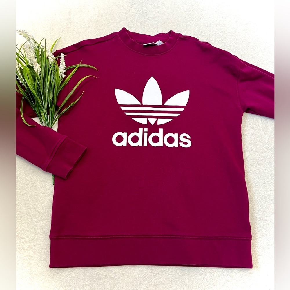 Adidas Original Logo Trefoil French Terry Crewneck Sweatshirt - XS - Picture 1 of 10
